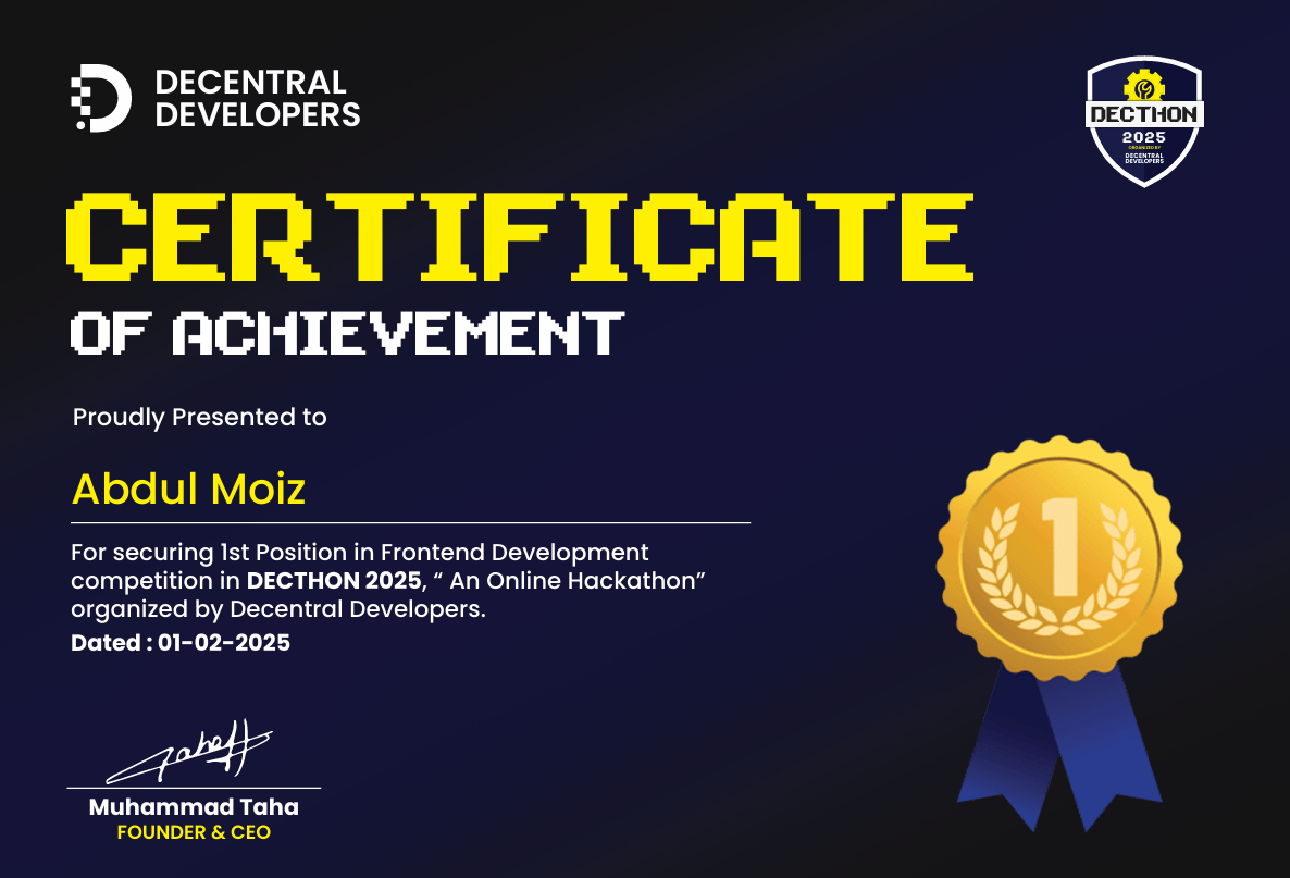 Decathon Certificate